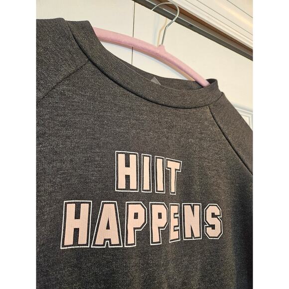 Sweaty Betty Dark Grey Hiit Happens Slogan Crewneck Sweatshirt, Women's Small - Picture 2 of 6
